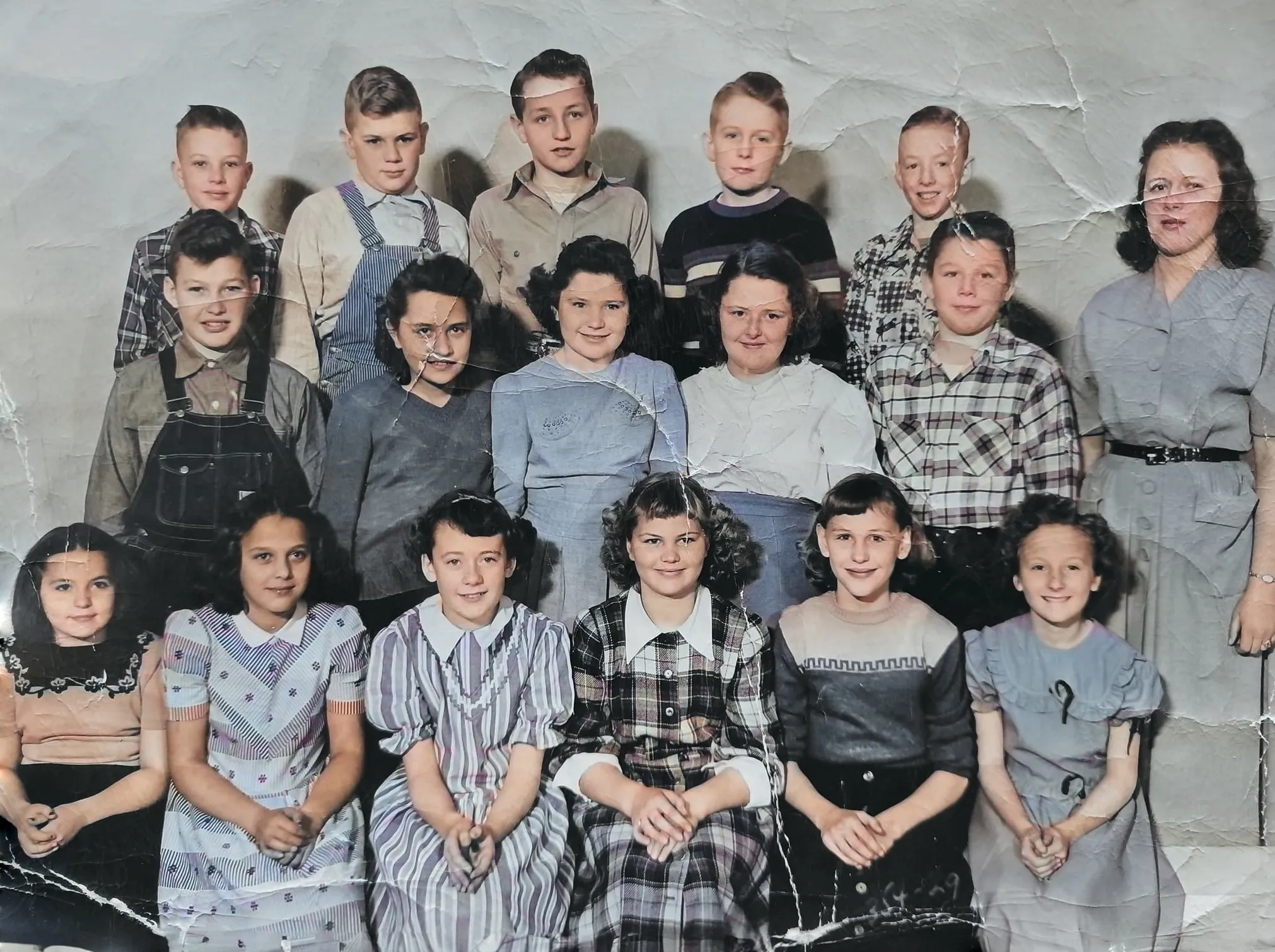 Historic portrait of the Ayrshire Consolidated School Class of 1956