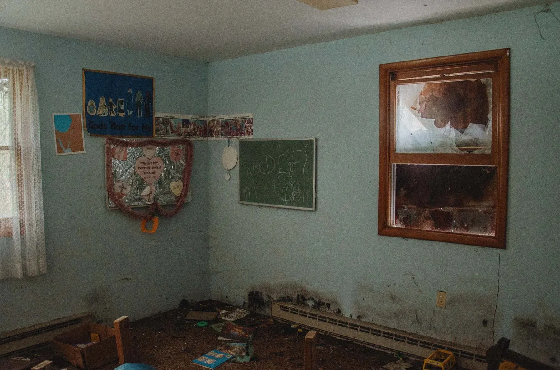 Sunday school lesson materials gathered on a desk inside Cadis Baptist Church