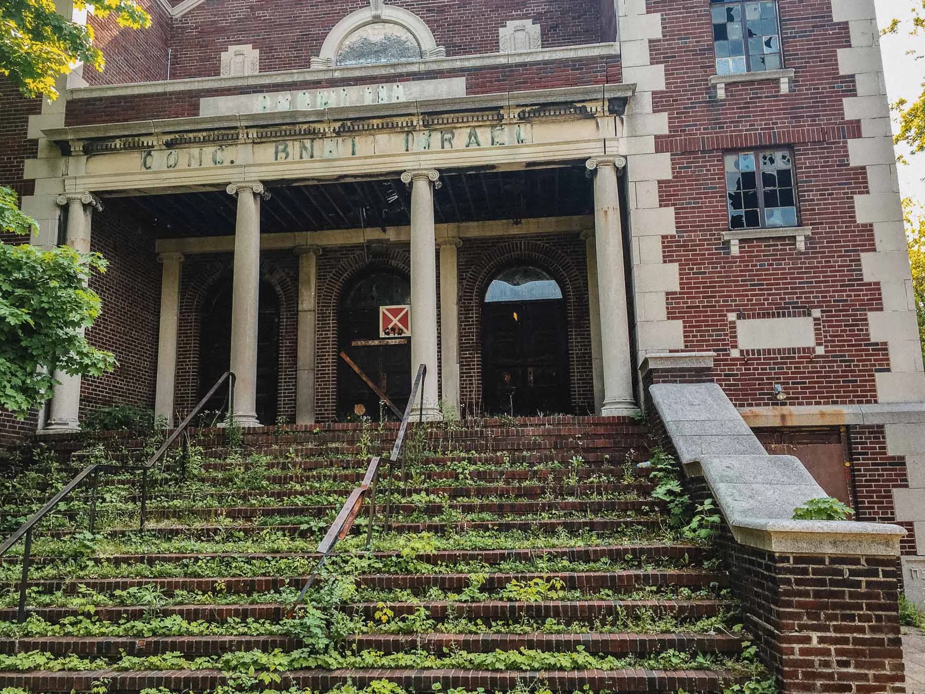 Facade of Congregation B'Nai Israel Synagogue on Joseph Avenue in Rochester, New York