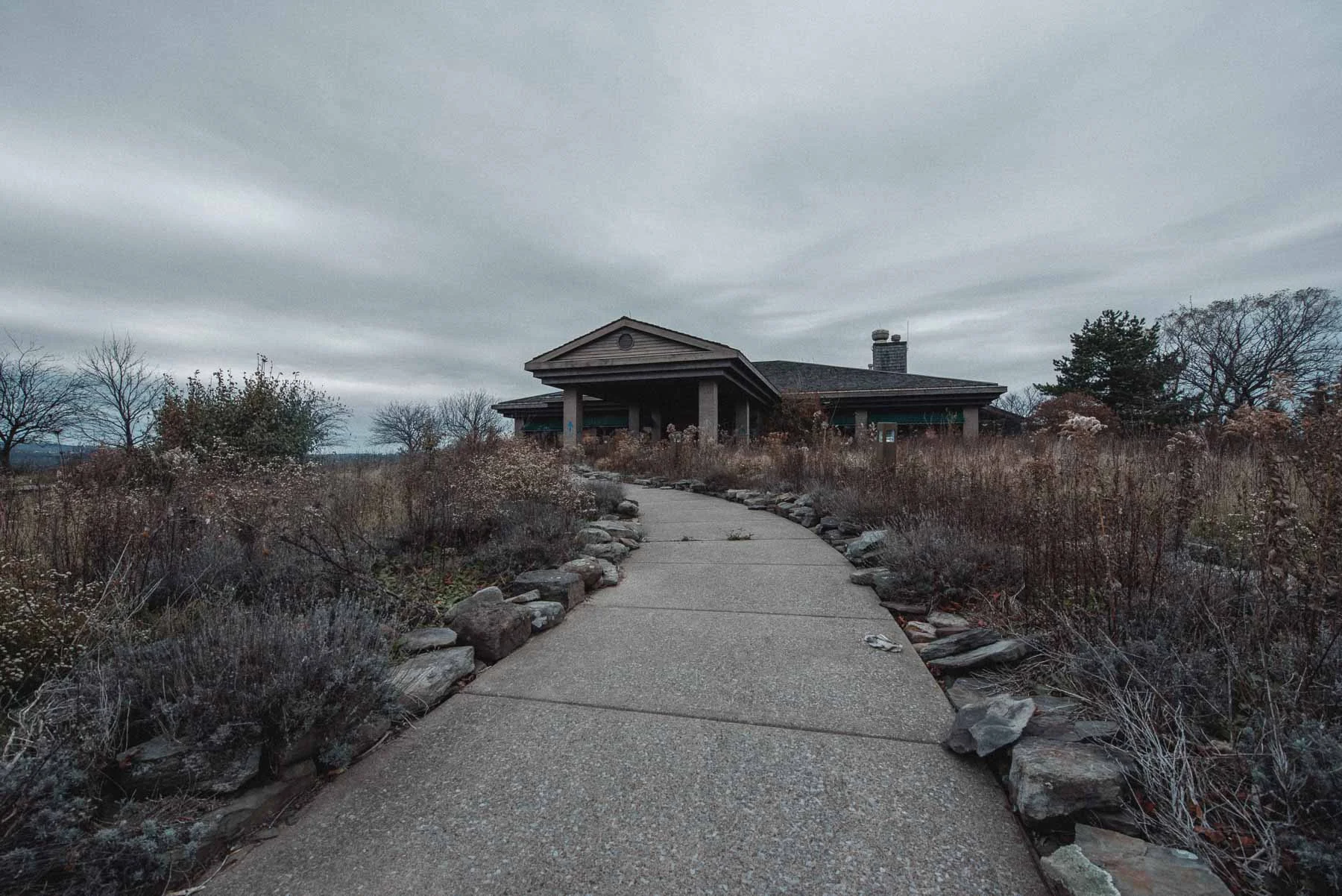 Entrance of the abandoned LaFayette Hills Golf Country Club in Jamesville, New York