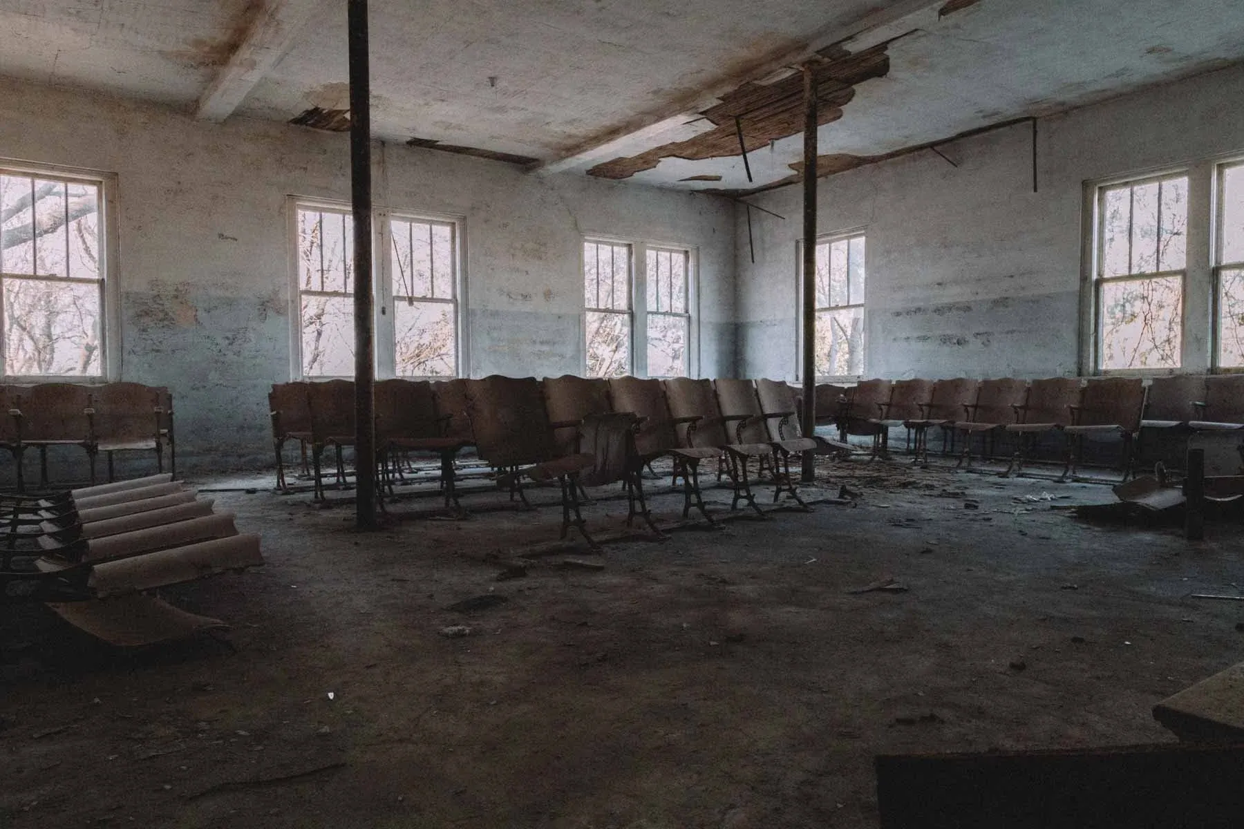Second-floor Moland Hall inside the historic Moland Creamery