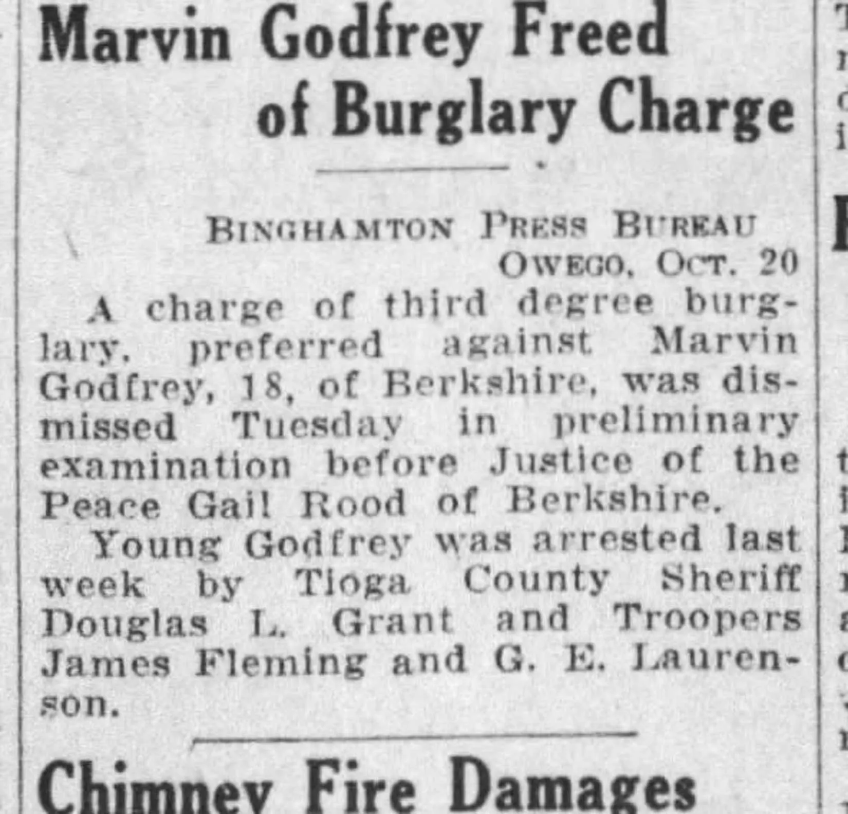 1937 newspaper clipping referencing the Ransom family