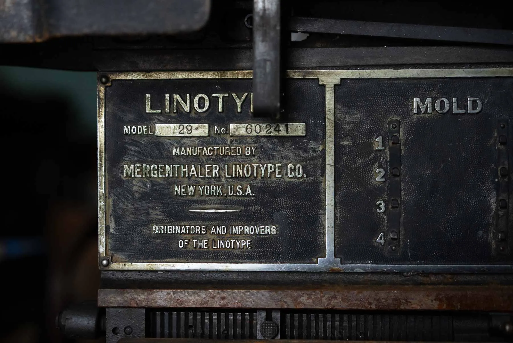 Linotype Model 29 built in 1936 inside the Ransom House