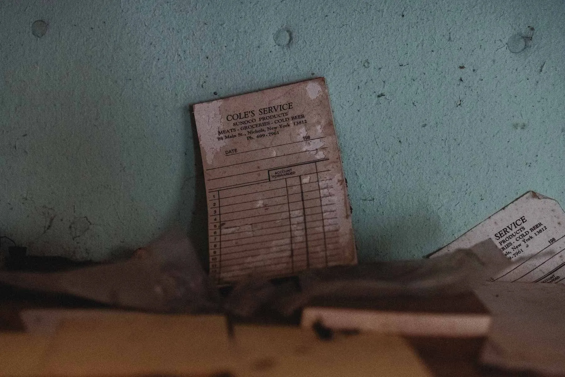 1980s gas station sales slips printed at the Ransom House