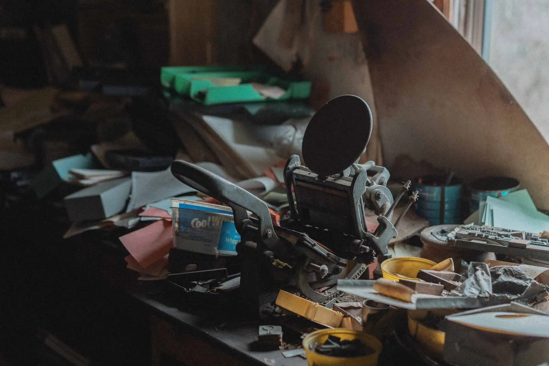 8 x 5 letter press inside the Ransom House