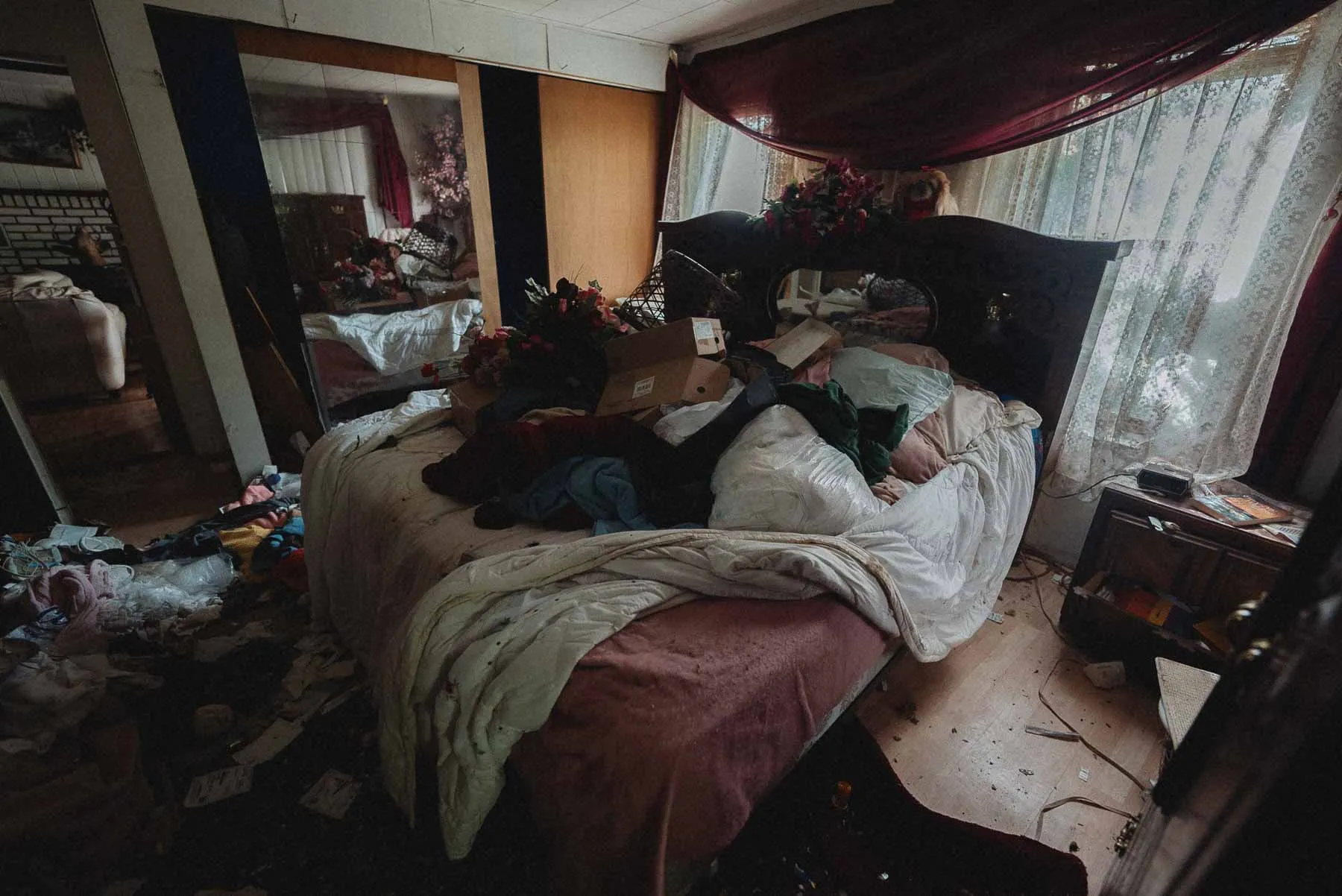 Master bedroom inside the abandoned Starcruiser House