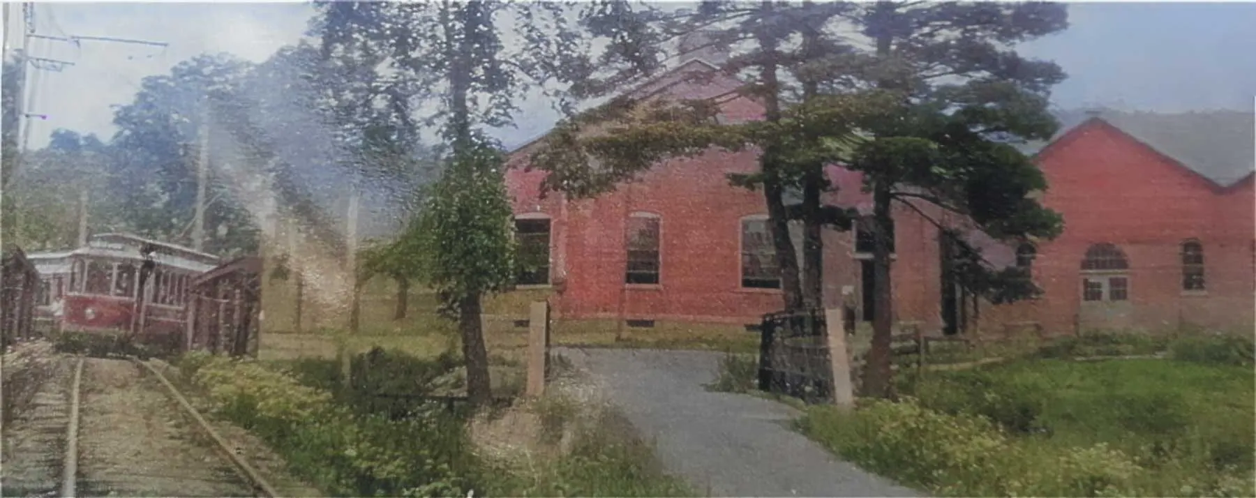 Exterior photograph of Ceres Powerhouse and trolley engines, date unknown — courtesy of Bolivar Free Library